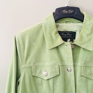 Terry Lewis Green Suede Jacket Genuine Leather MED